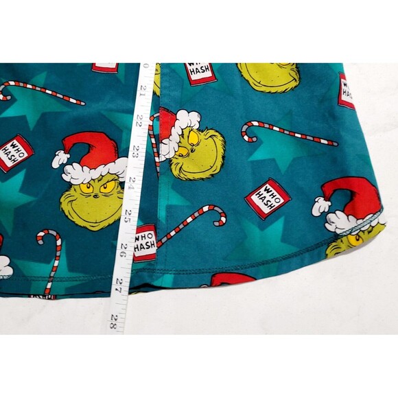 Dr. Seuss The Grinch Nurse Scrubs Shirt Top Christmas Size Medium Who Hash NWOT - Picture 5 of 7